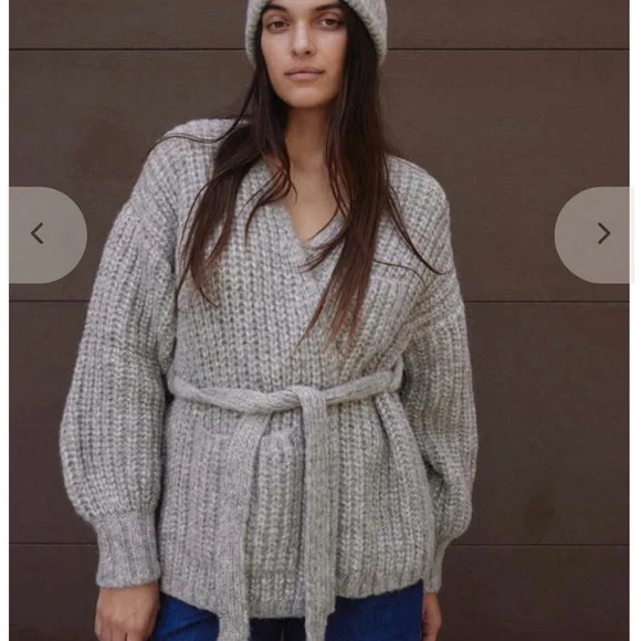 First Rite alpa cotton sweater coat in undyed ash size large - Picture 4 of 5